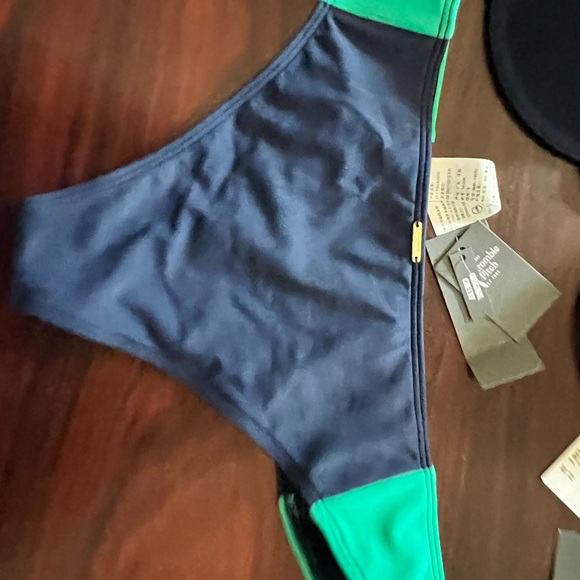 Abercrombie & Fitch navy and green bikini swim wear large top, small bottom NWT - Picture 3 of 5
